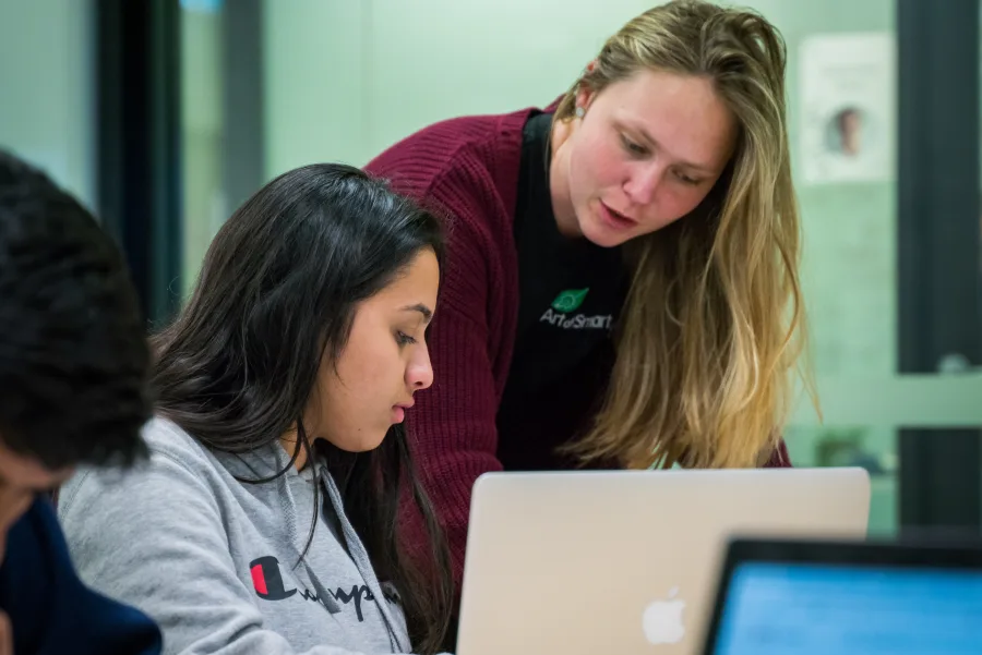 Art of Smart tutor working one-on-one with a HSC student