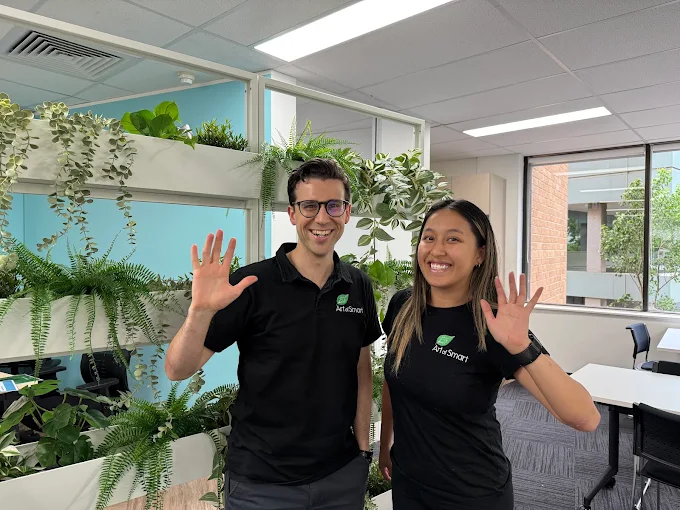 Art of Smart team members welcoming students at the Chatswood campus